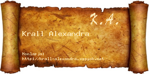 Krall Alexandra névjegykártya